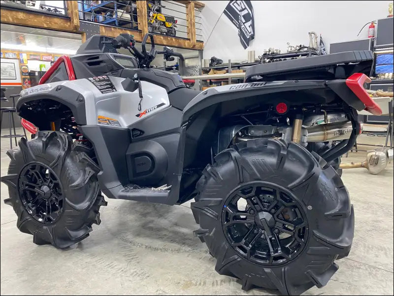 2025-2026 Gen 3 CanAm Outlander 850-1000cc All Models Megaphone Slip On - Raw Stainless Body with Coated Logo / Small