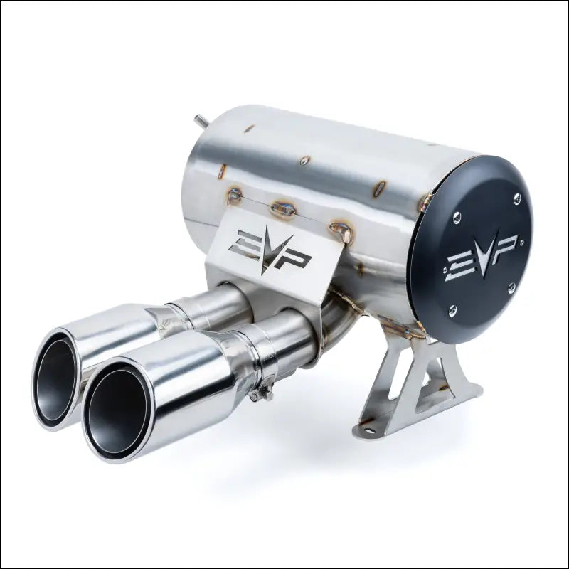 EVP Racing Dynamic Twin Exit Muffler for 2024 Can-Am Maverick R - Rolled Edge Polished Stainless - Exhaust