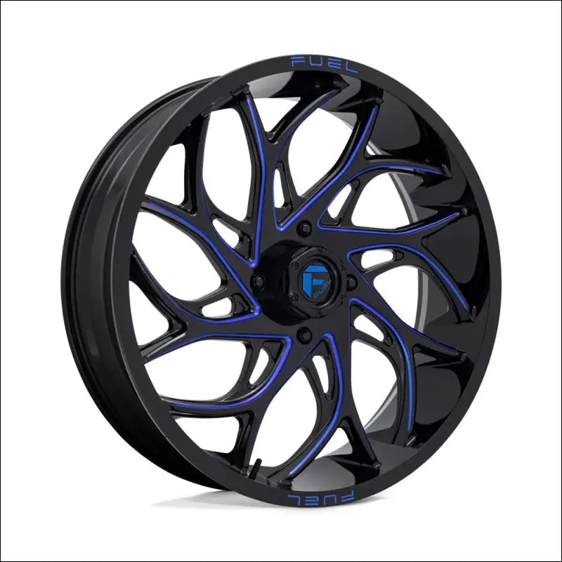 Fuel D778 Runner UTV Wheel Gloss Black Milled Candy Blue - 18x7 / 4x137 / + 13mm - Wheels