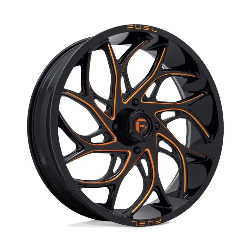 Fuel D780 Runner UTV Wheel Gloss Black Milled Orange - 18x7 / 4x137 / + 13mm - Wheels