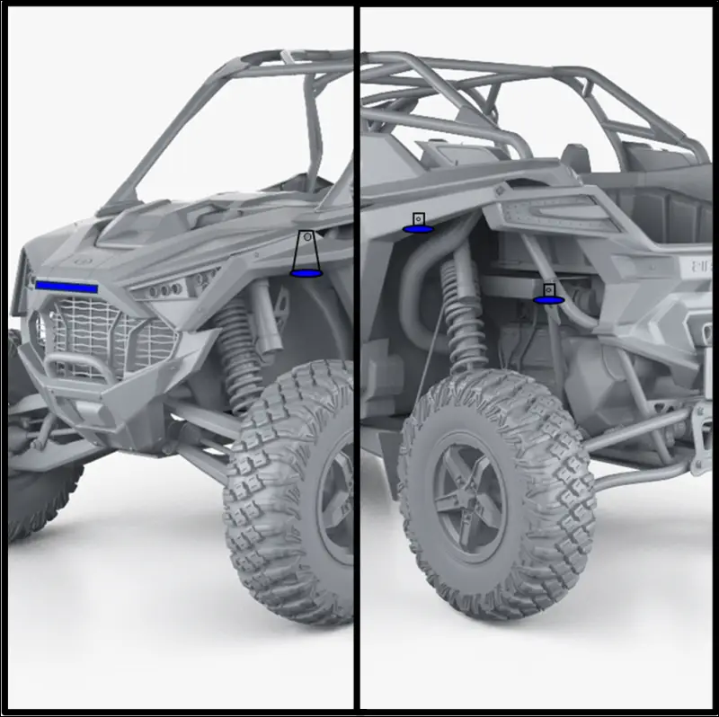 Infinite Offroad | (RZR PRO) - RGB + W STANDARD ROCK LIGHT KIT - 6 x 8W PODS / 4 6W MAG - LIGHTS
