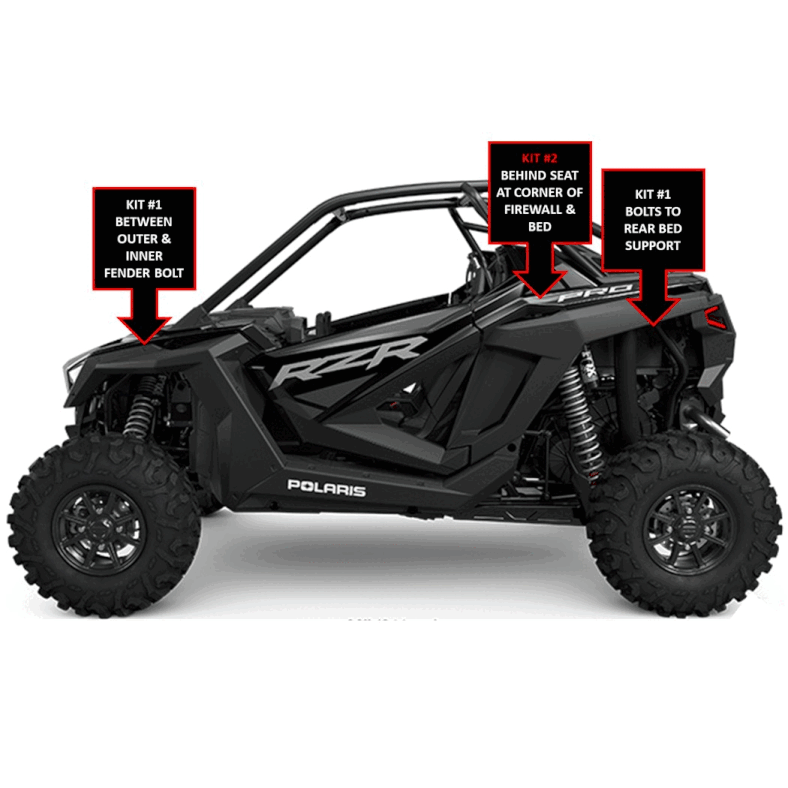 Infinite Offroad | X3 & RZR SPECIFIC ROCK LIGHT BRACKET/MOUNT KIT - PRO’s #2 / 12w/24w - LIGHTS