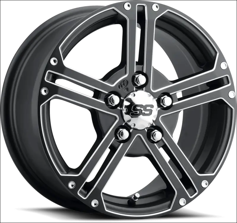 ITP SS Alloy SS212 Matte Black W/ Machined - 5X4.5 Bolt Pattern - Wheels
