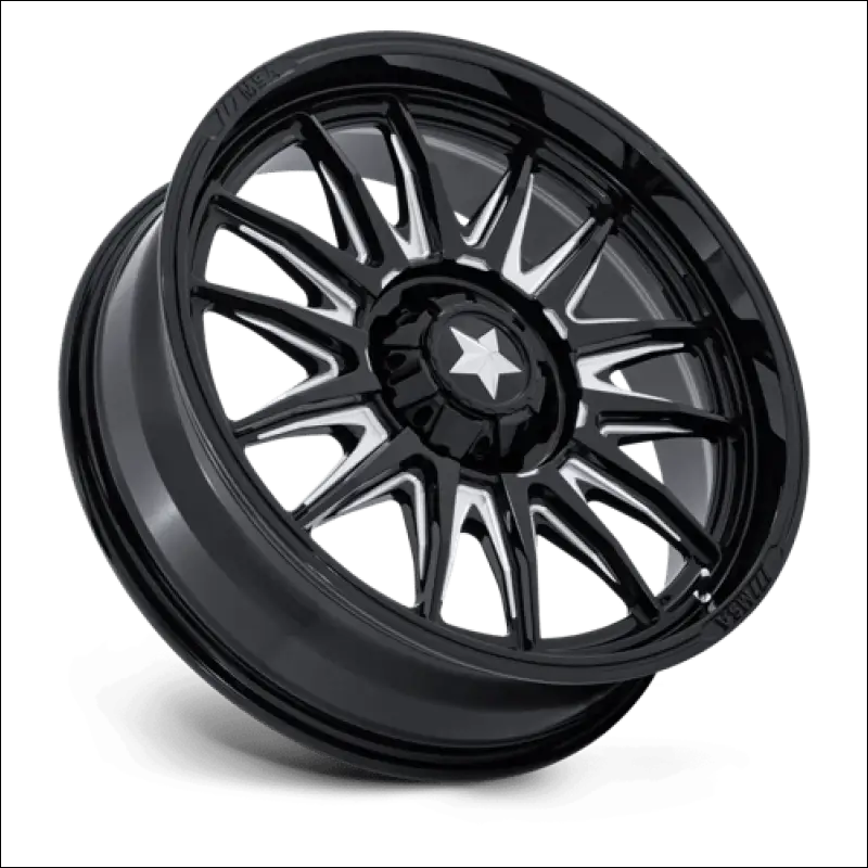 MSA M55 Commander UTV Gloss Black Milled Wheels Cast Aluminum - 20x7 / 5x114.3/5x4.5