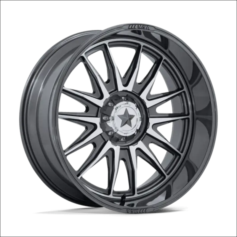 MSA M55 Commander UTV Platinum with Machined Face Wheels Cast Aluminum - 18x7 / 4x110 / 10