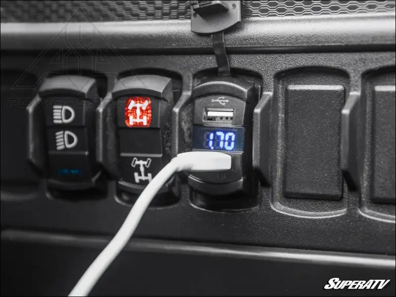 SuperATV 12V UTV Voltmeter & Dual USB Charger - Other