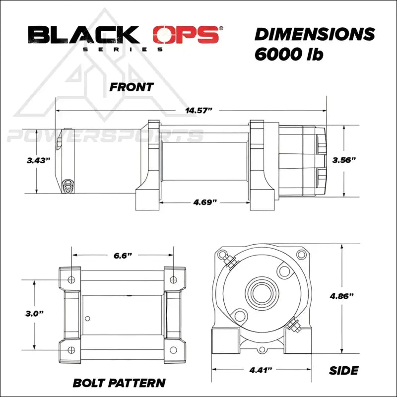 SuperATV Black Ops 6000 Synthetic Rope Winch & Wireless Remote