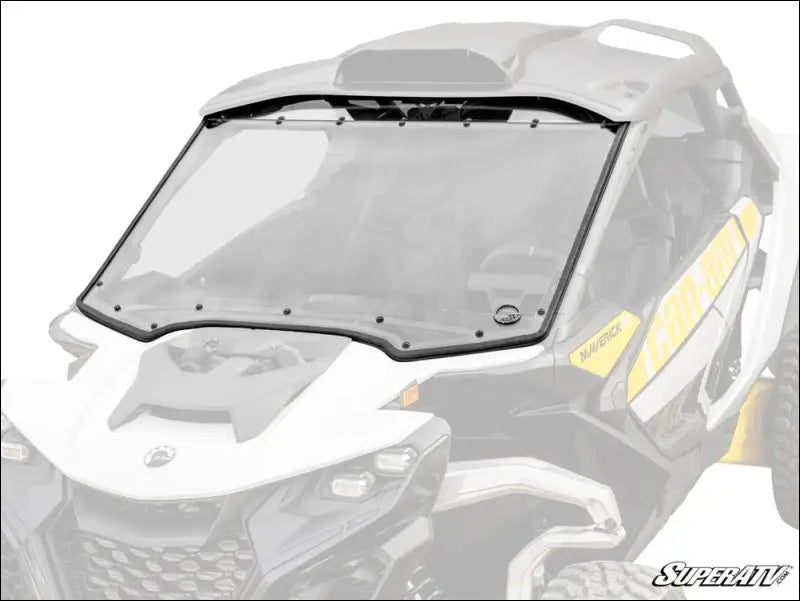 SuperATV Can-Am Maverick R Scratch-Resistant Full Windshield - Scratch Resistant Polycarbonate - Light Tint