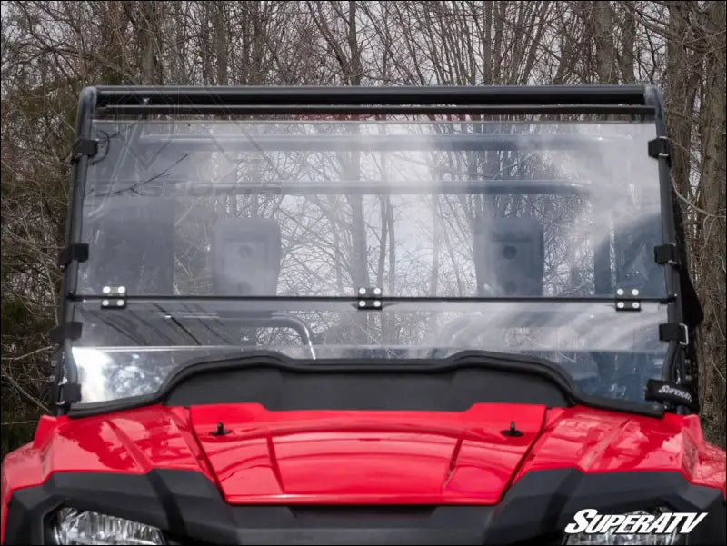 SuperATV Honda Pioneer 700 Scratch Resistant Flip Down Windshield - Polycarbonate - Clear