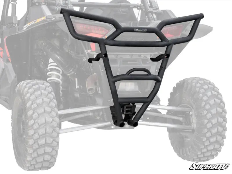 SuperATV Polaris RZR XP 1000 Rear Bumper With Receiver Hitch - 2017-2023 (with 18mm socket) / Black / Bumpers