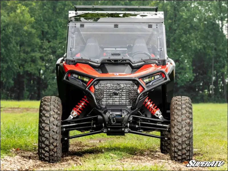 SuperATV Polaris RZR XP Scratch-Resistant Flip Windshield - Standard Polycarbonate - Clear