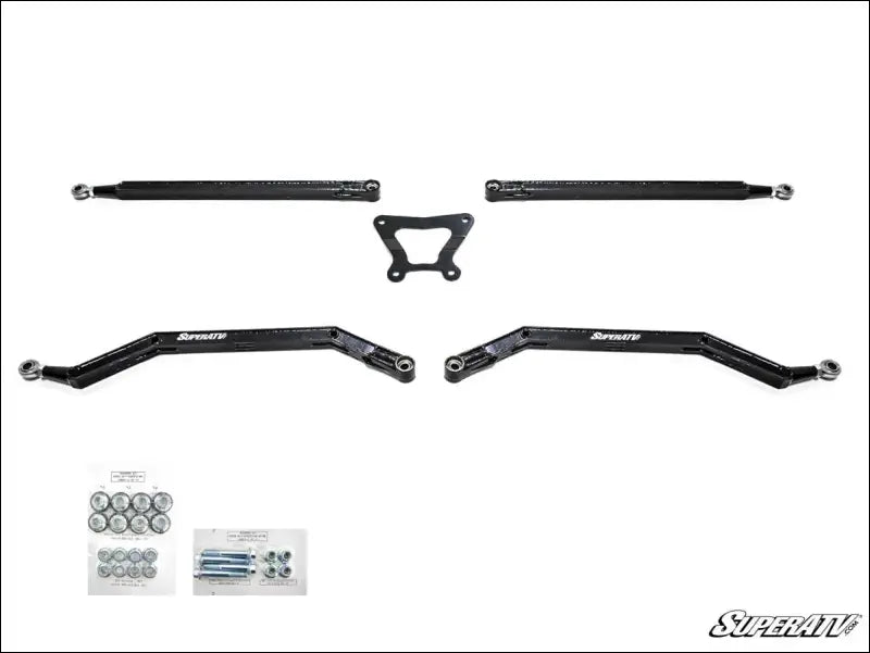 SuperATV Polaris RZR XP Turbo S Boxed High Clearance Radius Arms - Black - Rods