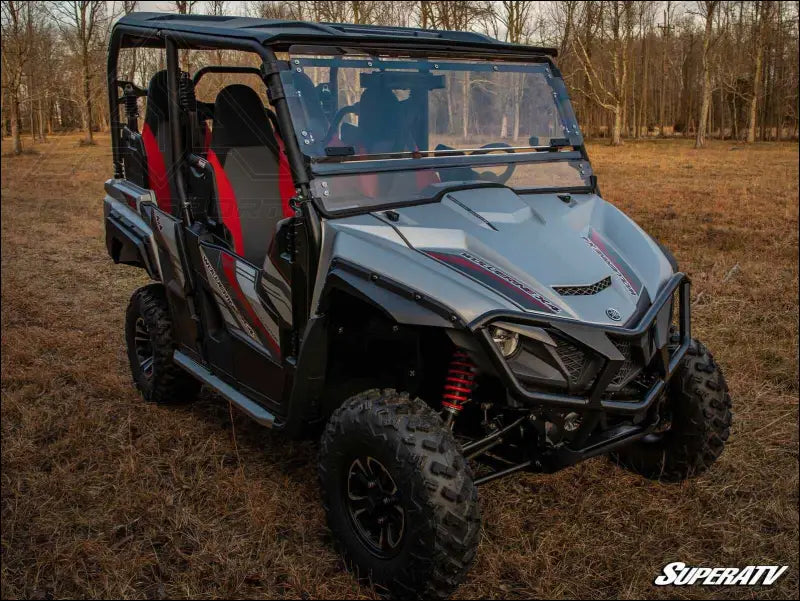 SuperATV Yamaha Wolverine X4 Scratch Resistant Flip Windshield - 2018-2020