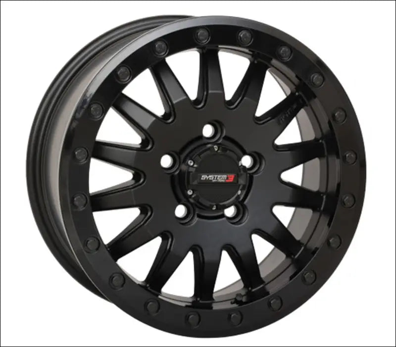 System 3 SB-8 Beadlock Wheel 5-Lug - Matte Black - 15x7 / 5x4.5 / 5 + 2 ( + 38mm) - Wheels