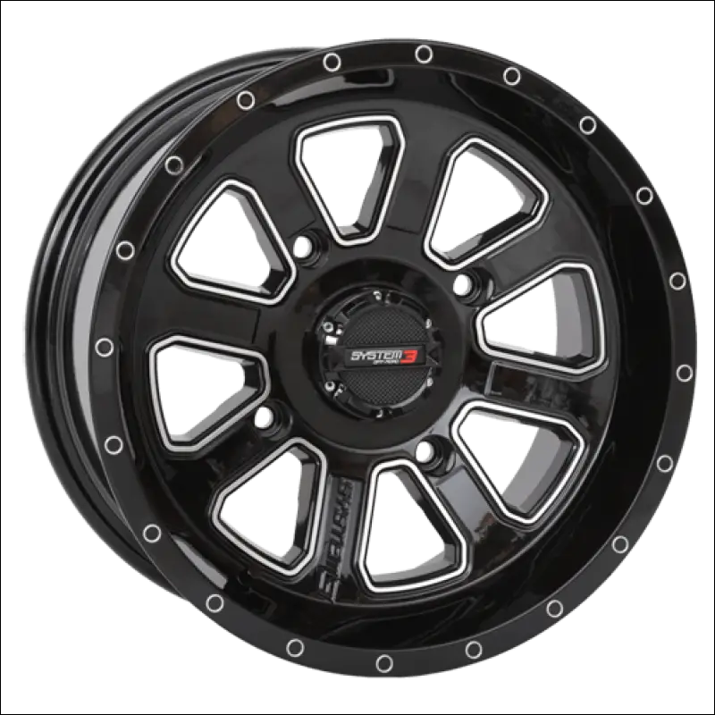 System 3 ST-4 Wheel Gloss Black - 14x7 / 2 + 5 / 4x110 - Wheels