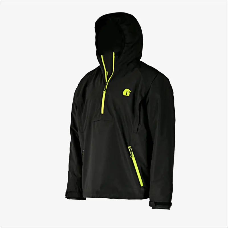 Waterproof 1/2 Zip Bog Hoodie | Mens - Black/Lime - Medium - Outerwear