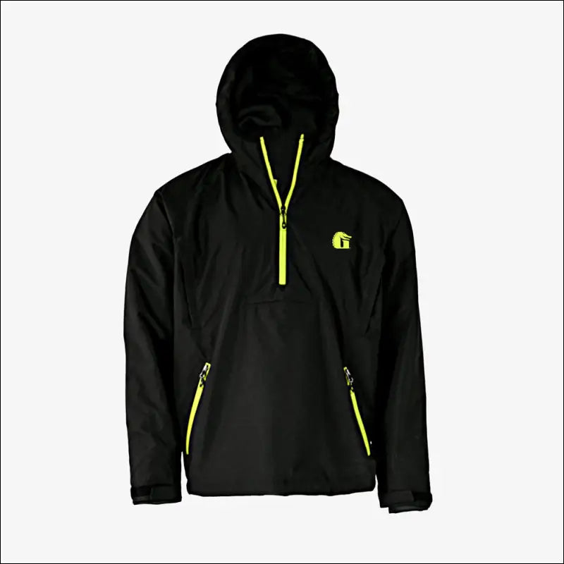 Waterproof 1/2 Zip Bog Hoodie | Mens - Black/Lime - Small - Outerwear