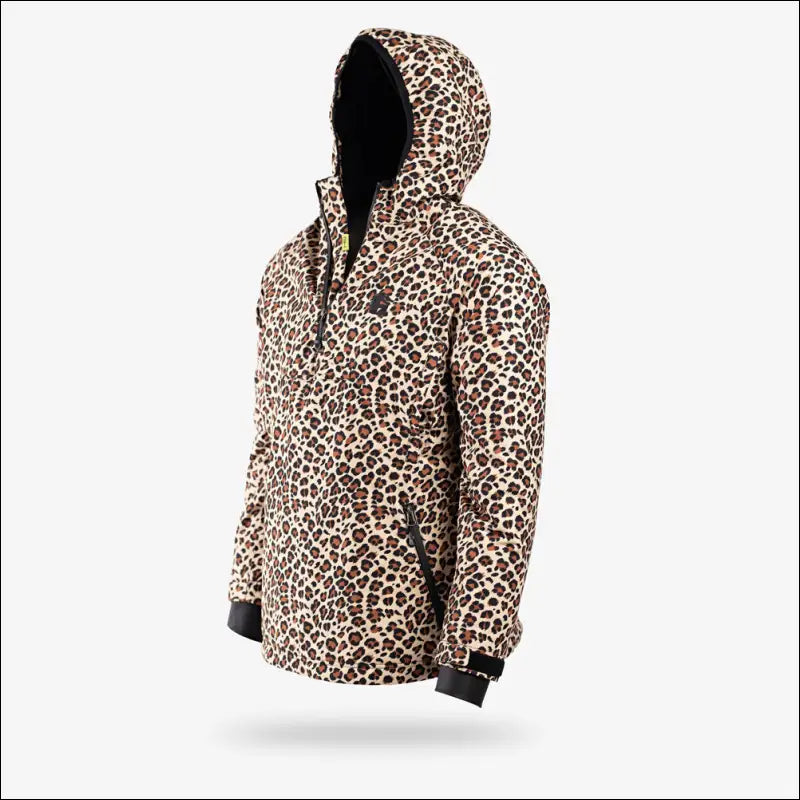 Waterproof 1/2 Zip Bog Hoodie | Womens - Leopard/Black - Large - Outerwear
