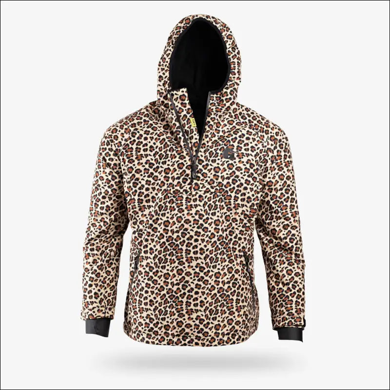 Waterproof 1/2 Zip Bog Hoodie | Womens - Leopard/Black - Small - Outerwear