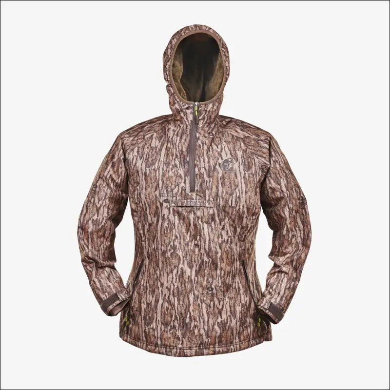 Waterproof 1/2 Zip Bog Hoodie | Womens - Mossy Oak Bottomland - Small - Outerwear