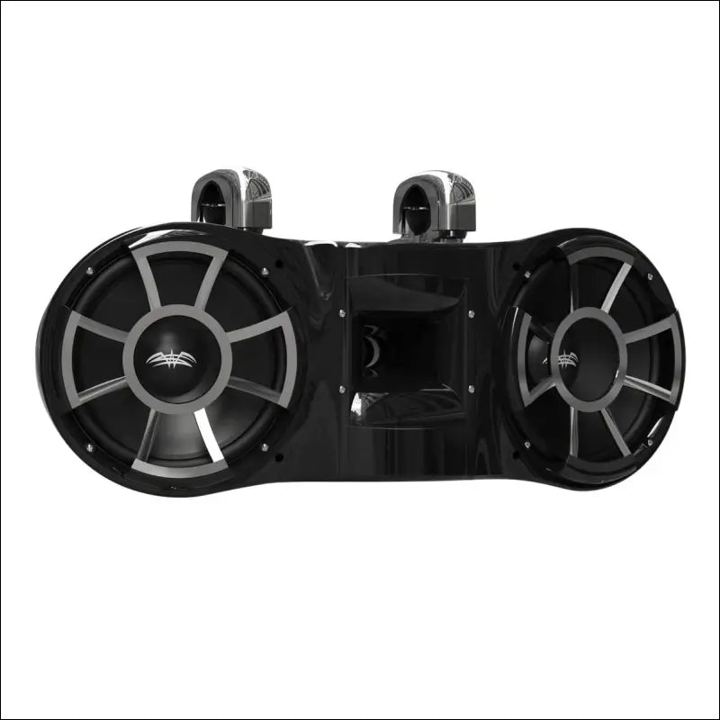 Wet Sounds Revolution Series Dual 10’’ Black Tower Speaker - Fixed Clamp (1 7/8’’ - 3’’) - Audio