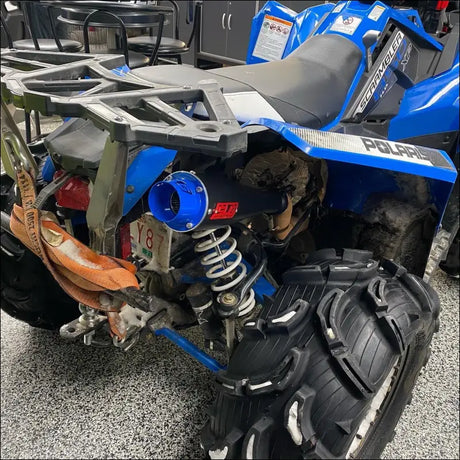 2013-2022 Polaris Scrambler 850-1000cc (does not fit 55’’ models) Sniper Quiet Series Slip On - Raw stainless / Cutout