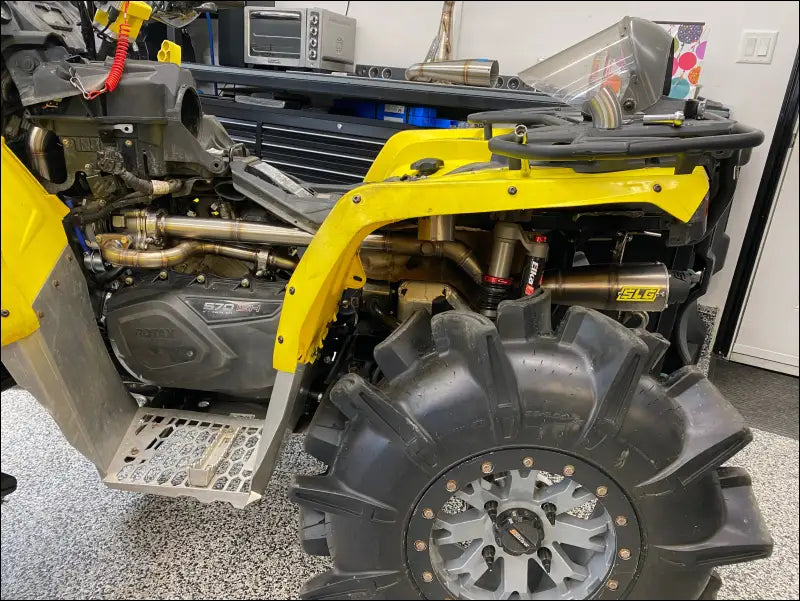 2015-2024 Gen 2 CanAm Outlander 450-570cc Sniper Quiet Series Slip On - Raw stainless / Billet / Oxygen Sensor Bung