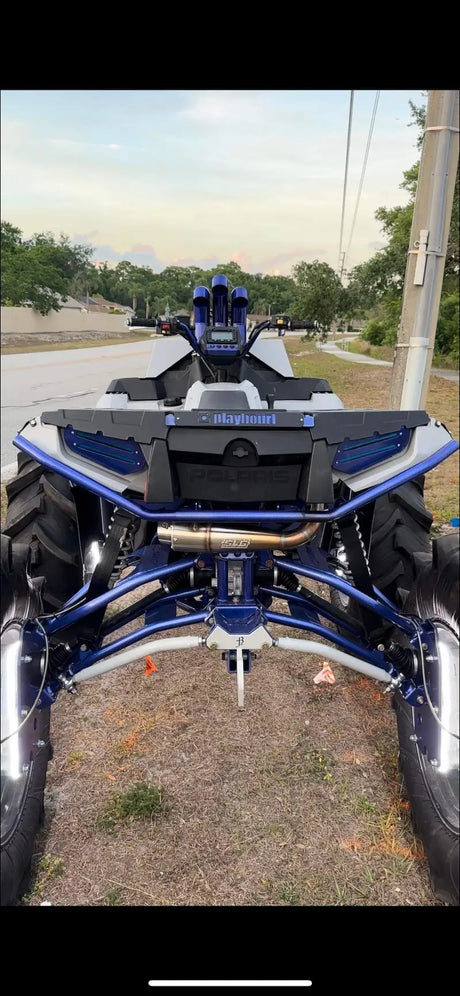 2017-2024 Polaris Sportsman Highlifter 850-1000cc Sniper Quiet Series Slip On - Raw stainless / Blank - Exhaust