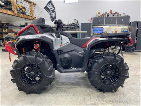 2025 Gen 3 CanAm Outlander 850-1000cc All Models Megaphone Slip On - Raw Stainless Body with Coated Logo / Large