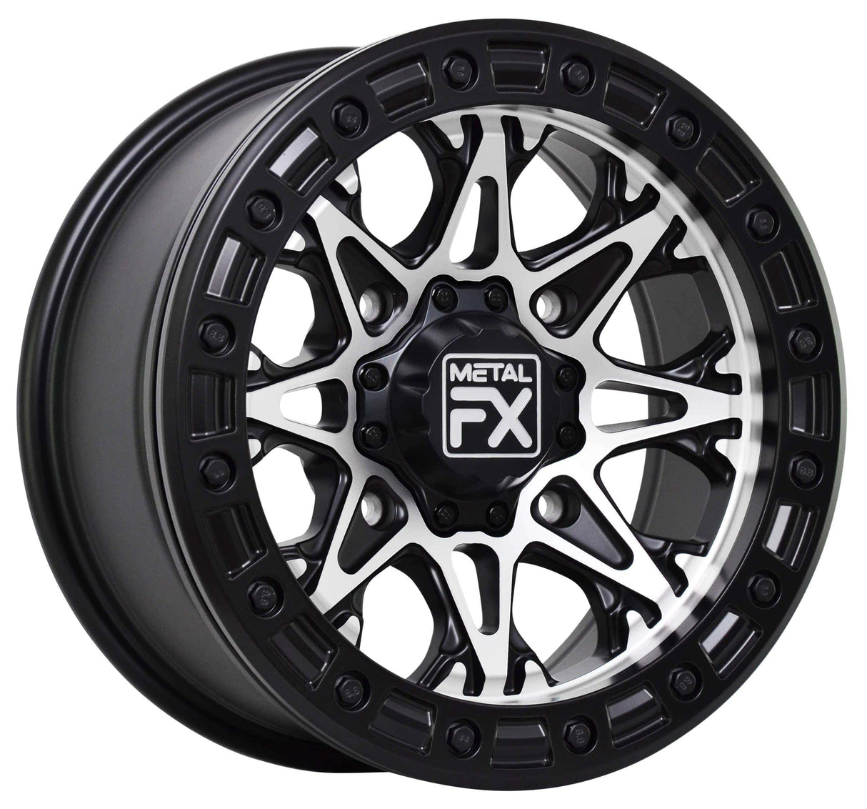 MetalFX OffRoad Assassin 15X10 Beadlock Wheel- Matte Black/Machined Face