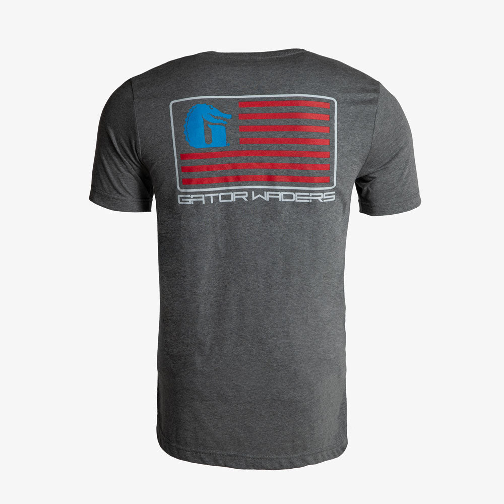 Flag Graphic Tee | Heather Charcoal Grey