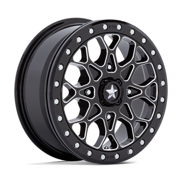 MSA M48 Portal Beadlock - Gloss Black Milled Gloss Black Ring
