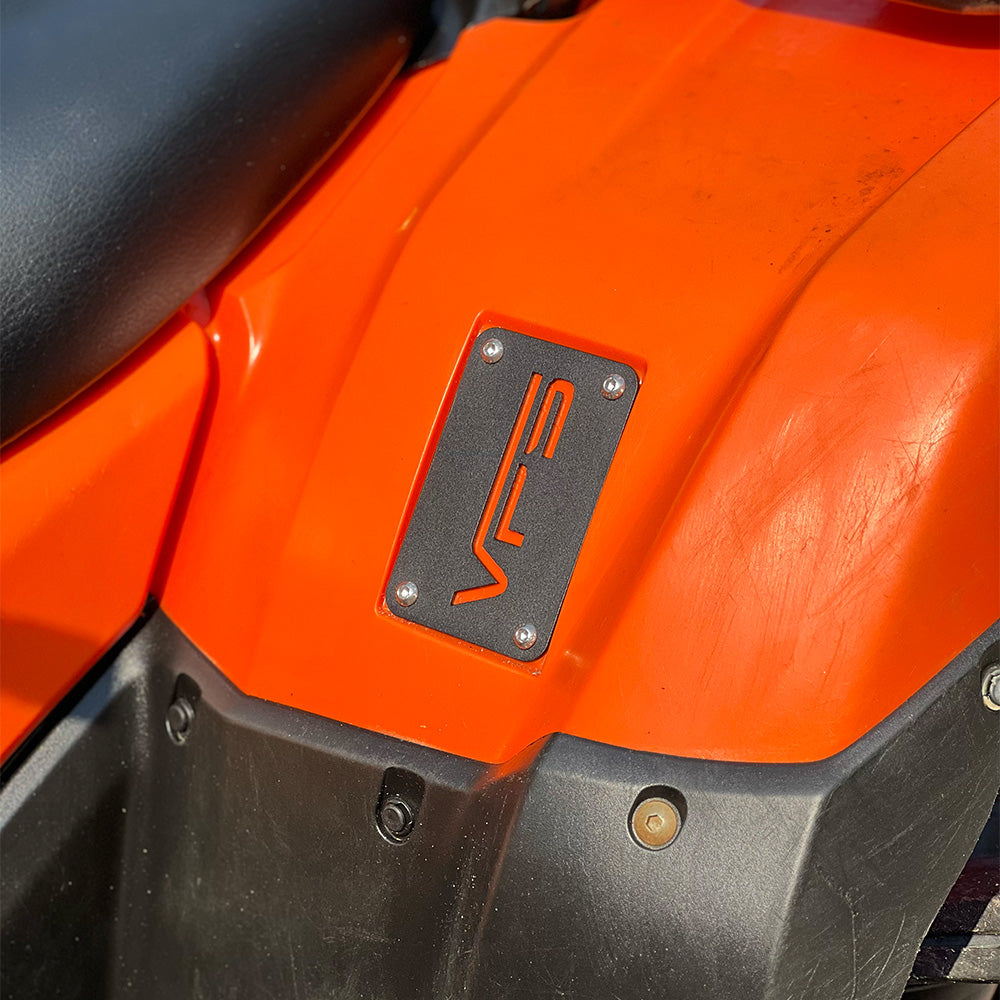 Rear Fender Warning Label Plate for 2014+ Honda Rancher, Foreman, Rubicon