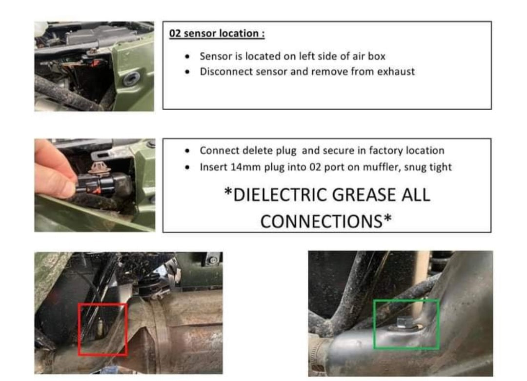 O2 Sensor Delete Kit 2014+ Honda Rancher, Foreman, Rubicon, Pioneer 500