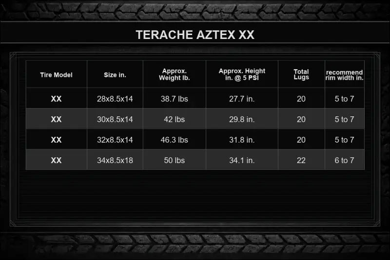 AZTEX XX - 30x8.5-14 - Tire