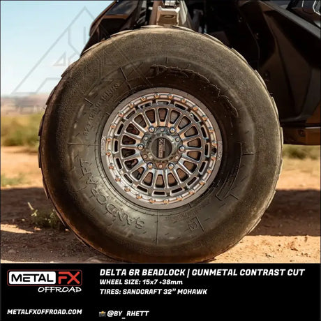 Delta 6R Beadlock | Gunmetal Contrast Cut - Wheels