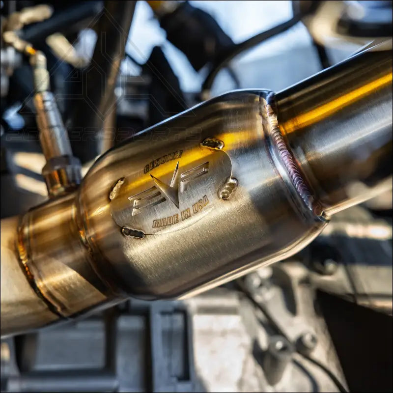 EVP Racing Shocker Electric Side-Dump Down Pipe with Bullet Muffler for 2024 Can-Am Maverick R - Exhaust