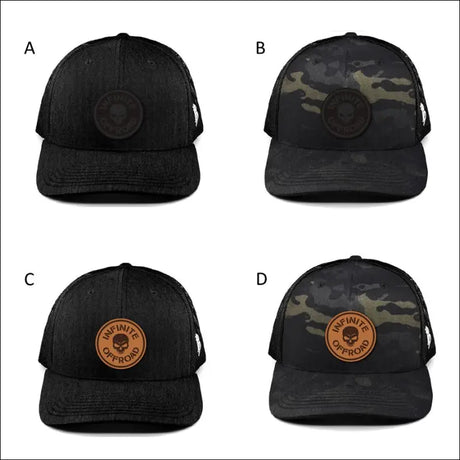 Infinite Offroad | INFINITE OFFROAD TRUCKER CAP - A: FLAT BILL HAT - BLACK / LOGO - Apparel