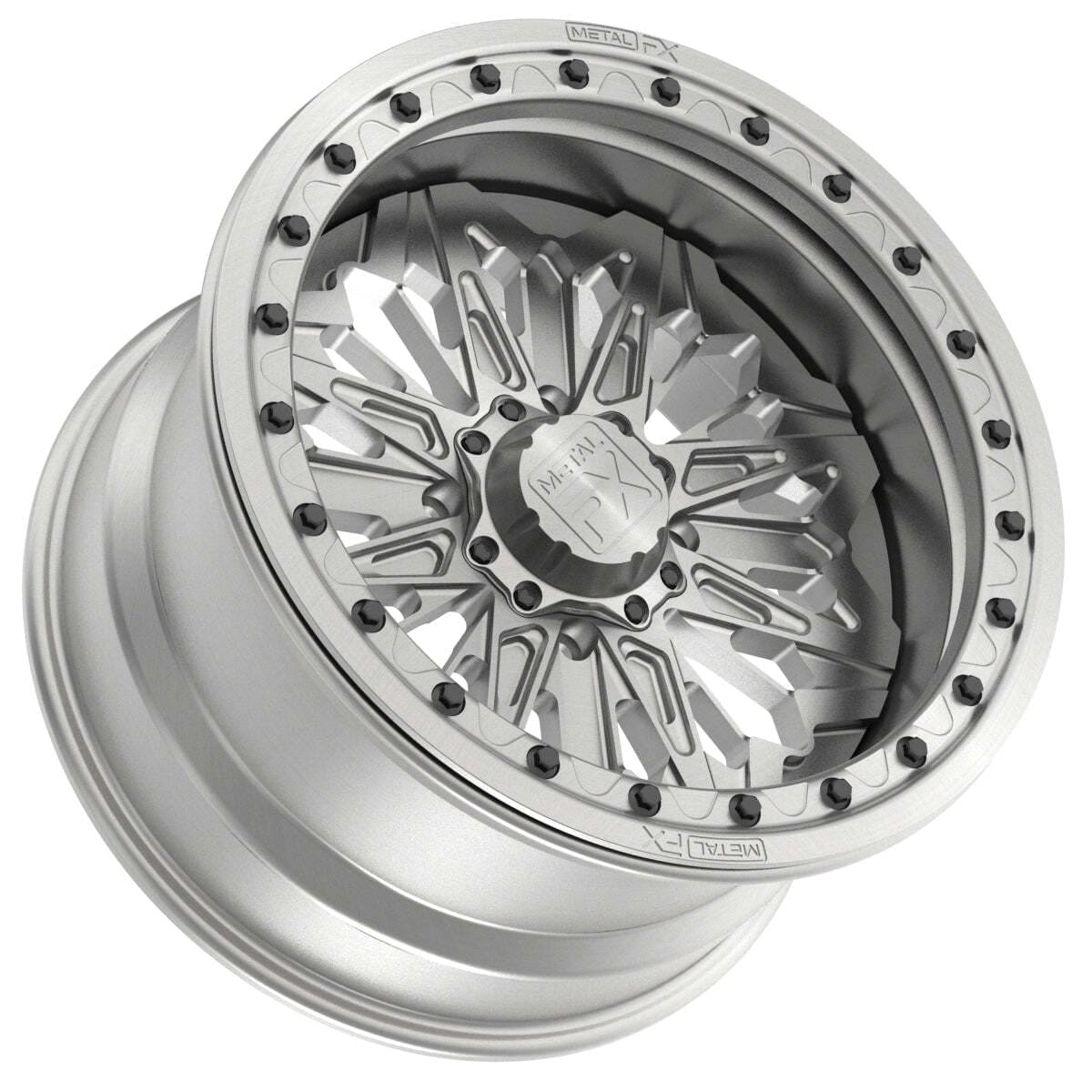 MetalFX 17" Nighthawk Forged 3-Piece Beadlock - Raw - 4 Lug