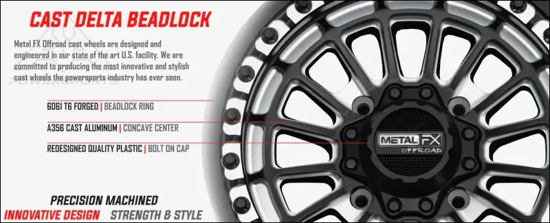 MetalFX Delta Non-Beadlock - Gunmetal Contrast Cut - 15x10 - 4x156 - Wheels