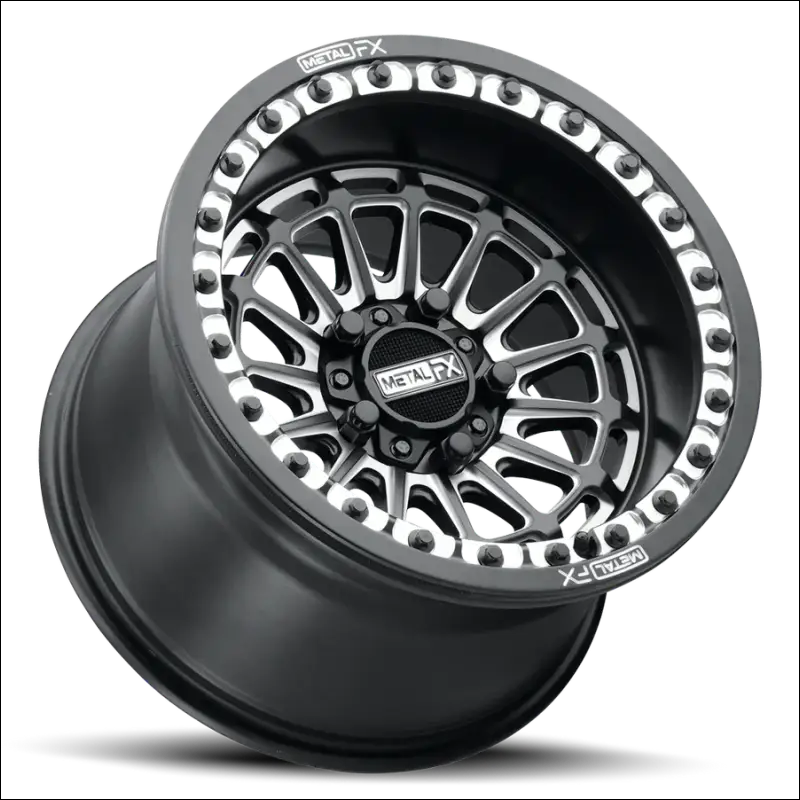 MetalFX Delta R 15x8 Forged 5-Lug 3-Piece Beadlock - Black Contrast Cut - Wheels
