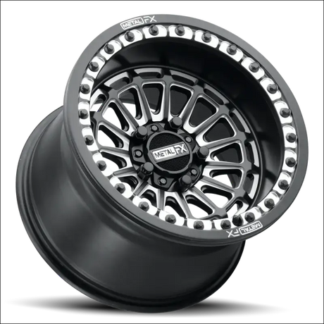 MetalFX Delta R 15x8 Forged 5-Lug 3-Piece Beadlock - Black Contrast Cut - Wheels