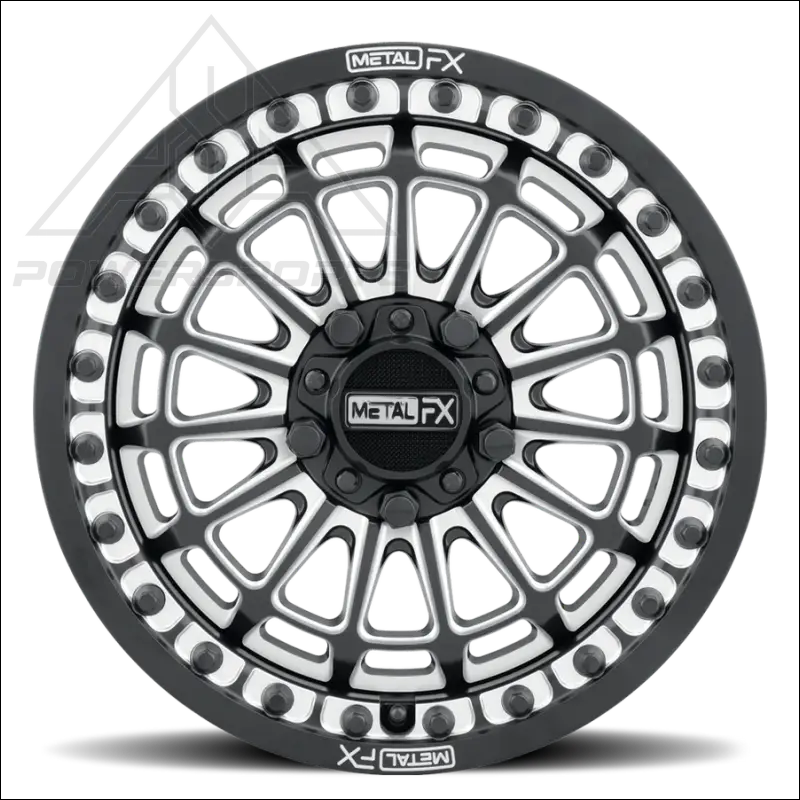MetalFX Delta R 15x8 Forged 5-Lug 3-Piece Beadlock - Black Contrast Cut - Wheels