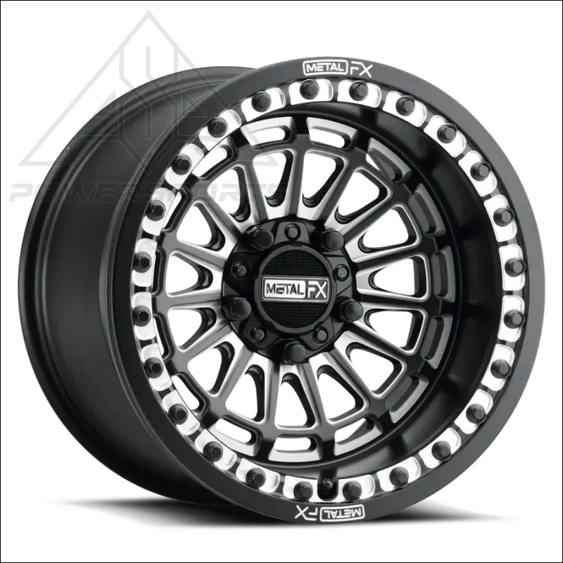 MetalFX Delta R 15x8 Forged 5-Lug 3-Piece Beadlock - Black Contrast Cut - Wheels