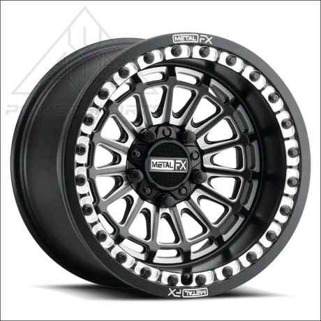 MetalFX Delta R 15x8 Forged 5-Lug 3-Piece Beadlock - Black Contrast Cut - Wheels
