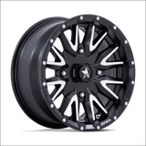 MSA M49 Creed Machined and Matte Black UTV Rims - 14x7 / 4x110 / 10 - Wheels