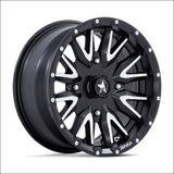 MSA M49 Creed Machined and Matte Black UTV Rims - 14x7 / 4x137 / 10 - Wheels
