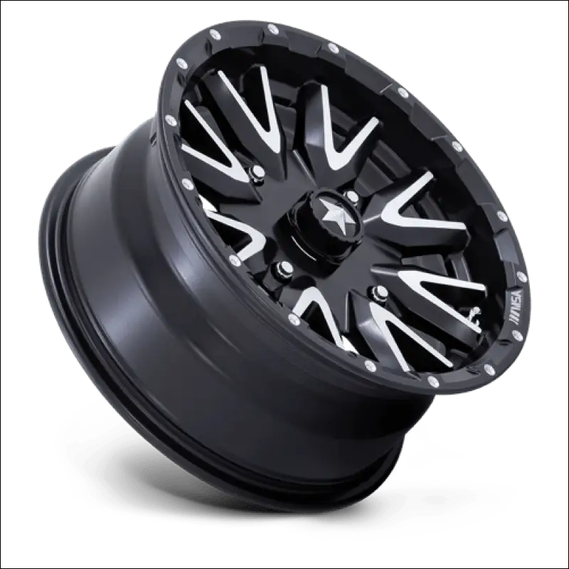 MSA M49 Creed Machined and Matte Black UTV Rims - 15x7 / 4x110 / 10 - Wheels