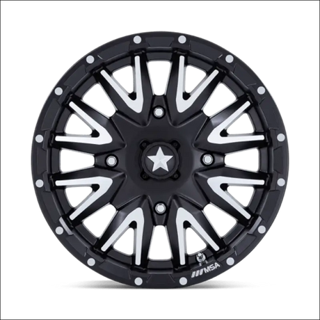 MSA M49 Creed Machined and Matte Black UTV Rims - 16x7 / 4x110 / 10 - Wheels