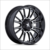MSA M51 Thunderlips Machine & Gloss Black UTV Rims - 14x7 / 4x156/4x137 / 10 - Wheels